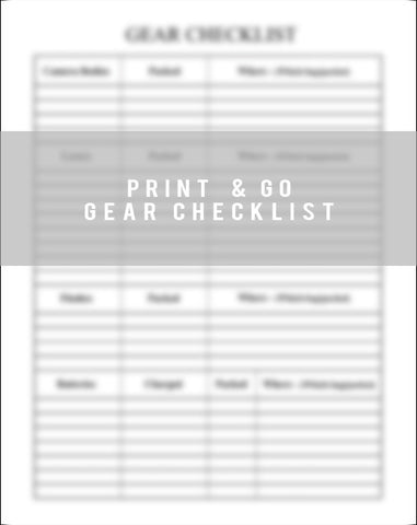 Print & Go Gear Checklist