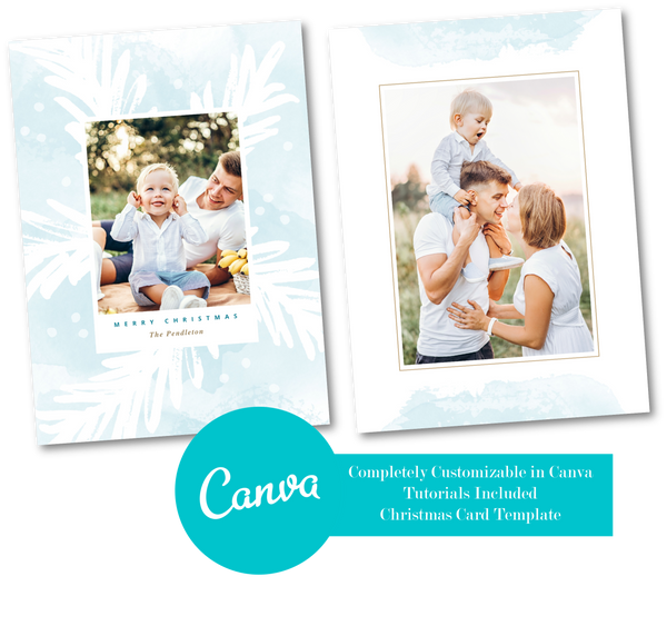 Canva Christmas Card Template Bundle, Holiday Card Template Bundle