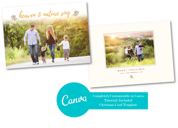 Canva Christmas Card Template Bundle, Holiday Card Template Bundle