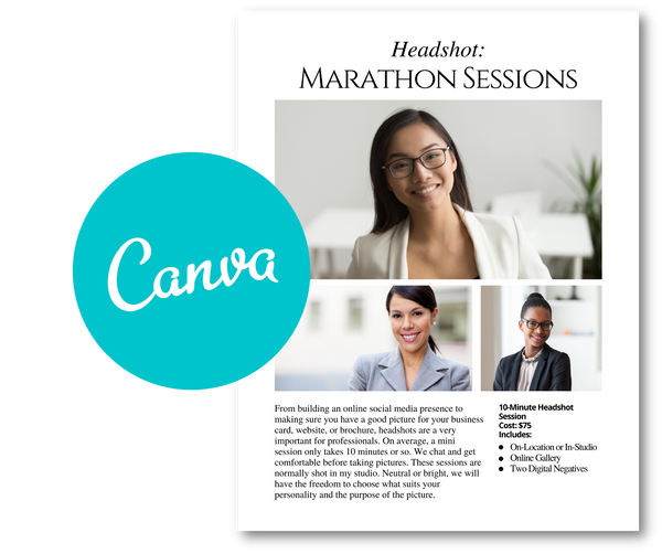 The Complete Headshot Photography Product Collection for CANVA