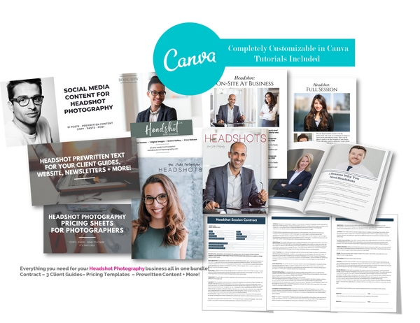 The Complete Headshot Photography Product Collection for CANVA