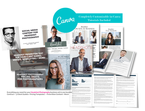The Complete Headshot Photography Product Collection for CANVA