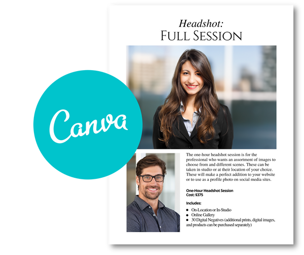 The Complete Headshot Photography Product Collection for CANVA
