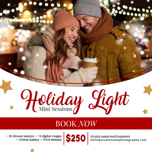 Holiday Lights Mini Session Marketing Template Bundle for Photographers