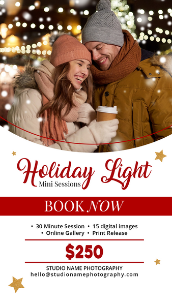 GIANT BUNDLE: 50 Christmas Mini Session Marketing Template Bundle for Photographers, Holiday Templates, Photoshop Marketing Templates