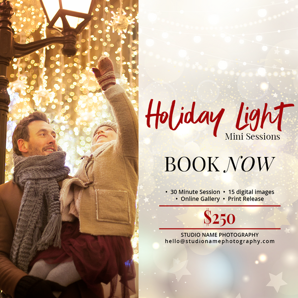 GIANT BUNDLE: 50 Christmas Mini Session Marketing Template Bundle for Photographers, Holiday Templates, Photoshop Marketing Templates