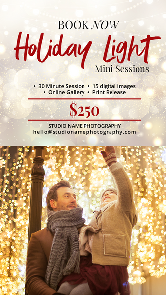 Holiday Lights Mini Session Marketing Template Bundle for Photographers