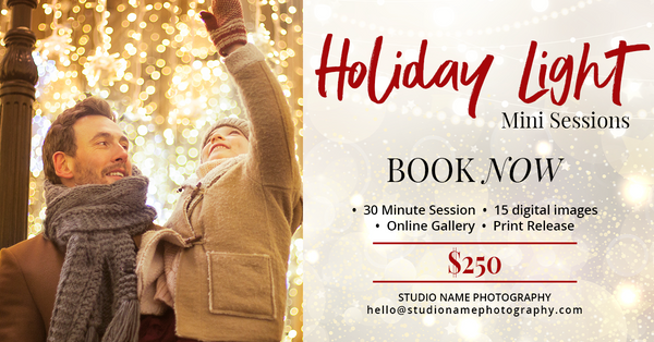 Holiday Lights Mini Session Marketing Template Bundle for Photographers
