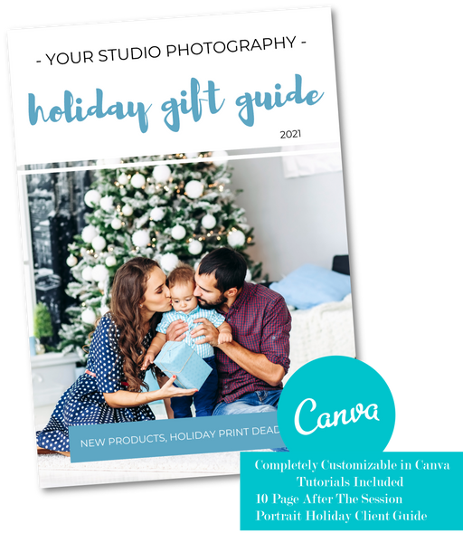 Client Holiday Gift Ordering & Print Deadline Magazine Template for CANVA