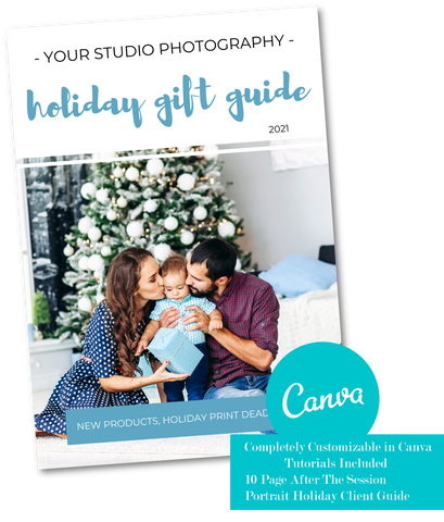 Client Holiday Gift Ordering & Print Deadline Magazine Template for CANVA