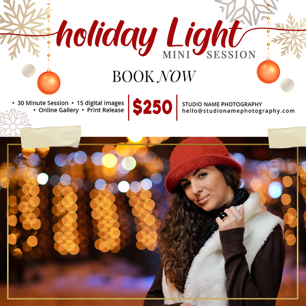 GIANT BUNDLE: 50 Christmas Mini Session Marketing Template Bundle for Photographers, Holiday Templates, Photoshop Marketing Templates