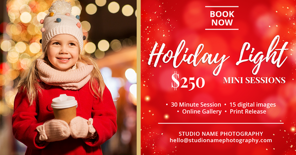 GIANT BUNDLE: 50 Christmas Mini Session Marketing Template Bundle for Photographers, Holiday Templates, Photoshop Marketing Templates
