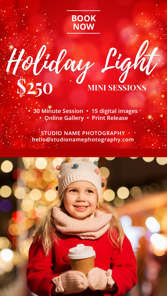 GIANT BUNDLE: 50 Christmas Mini Session Marketing Template Bundle for Photographers, Holiday Templates, Photoshop Marketing Templates