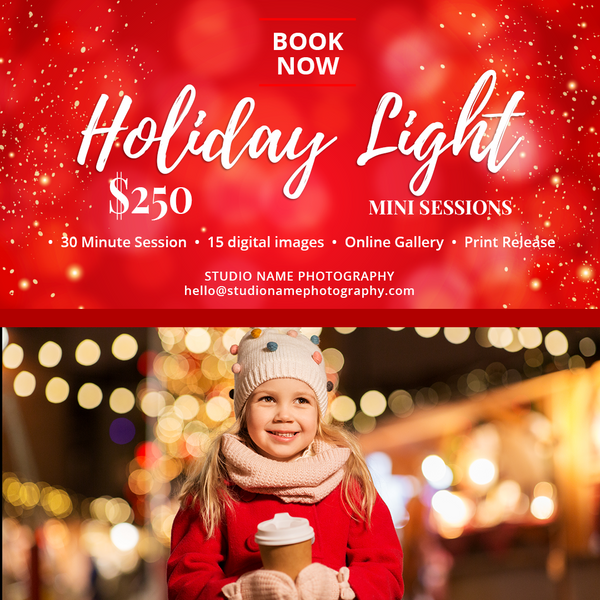 GIANT BUNDLE: 50 Christmas Mini Session Marketing Template Bundle for Photographers, Holiday Templates, Photoshop Marketing Templates