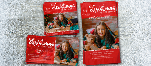 GIANT BUNDLE: 50 Christmas Mini Session Marketing Template Bundle for Photographers, Holiday Templates, Photoshop Marketing Templates