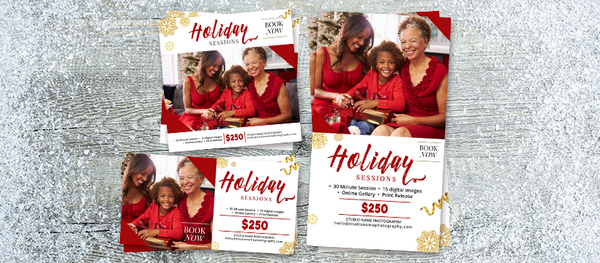 GIANT BUNDLE: 50 Christmas Mini Session Marketing Template Bundle for Photographers, Holiday Templates, Photoshop Marketing Templates