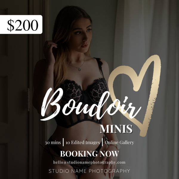 Boudoir Photography Marketing Template Bundle for CANVA | Gold
