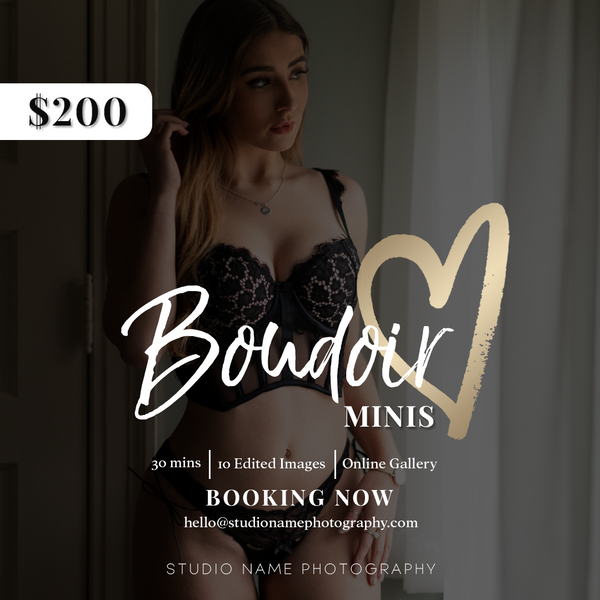 Boudoir Photography Marketing Template Bundle | Gold | PSD Templates