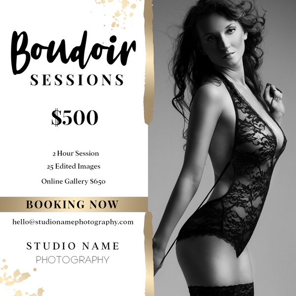 Boudoir Photography Marketing Templates Bundle for Photographers | Mini Session Templates for Boudoir Photographers