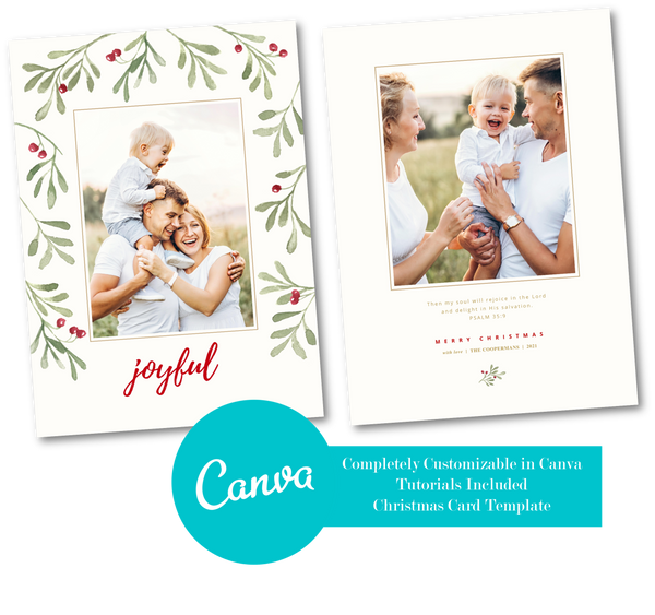 Canva Christmas Card Template Bundle, Holiday Card Template Bundle