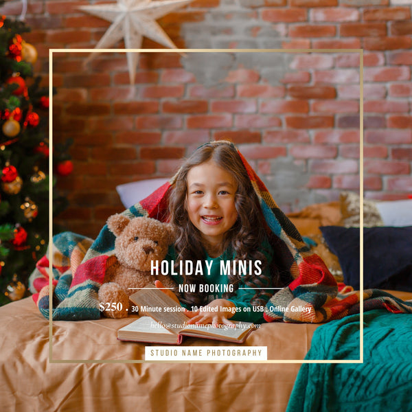 Holiday, Christmas Mini Session Marketing Template Bundle for CANVA