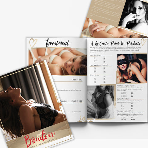 Boudoir Client Guide | PSD Templates | Boudoir Welcome Packet | Gold