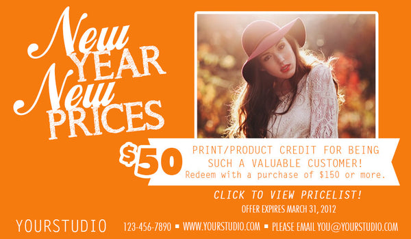 New Year, New Prices Marketing Graphics