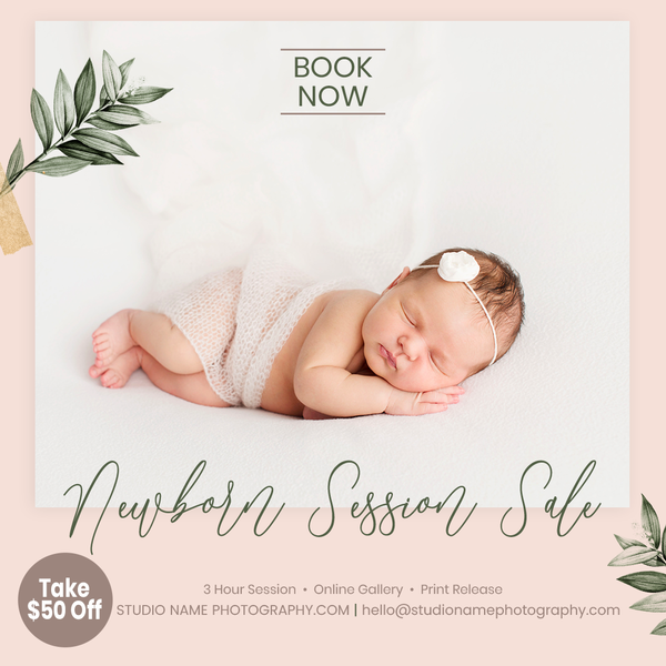 Newborn Photography Marketing Template Bundle  | Photoshop Templates | Facebook | Facebook & Instagram Story Templates