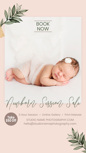 Newborn Photography Marketing Template Bundle  | Photoshop Templates | Facebook | Facebook & Instagram Story Templates