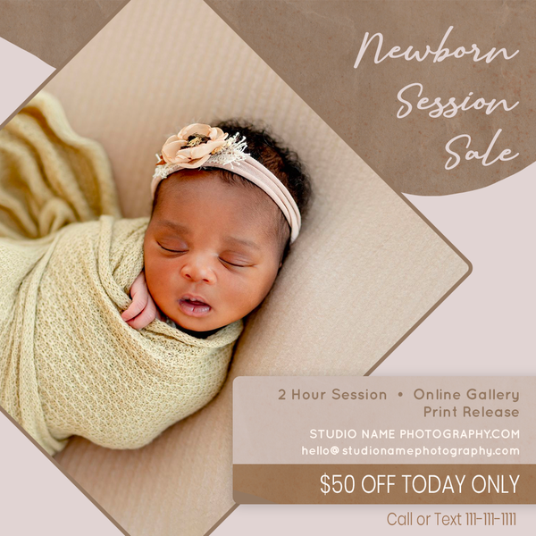Newborn Photography Marketing Template Bundle  | Photoshop Templates | Facebook | Facebook & Instagram Story Templates