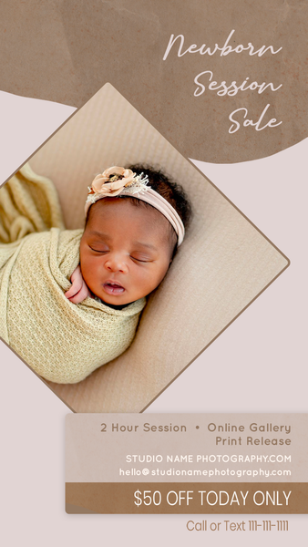 Newborn Photography Marketing Template Bundle  | Photoshop Templates | Facebook | Facebook & Instagram Story Templates