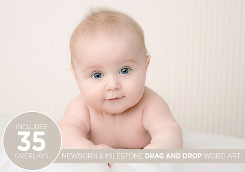 Newborn and Milestone Drag and Drop Word Art