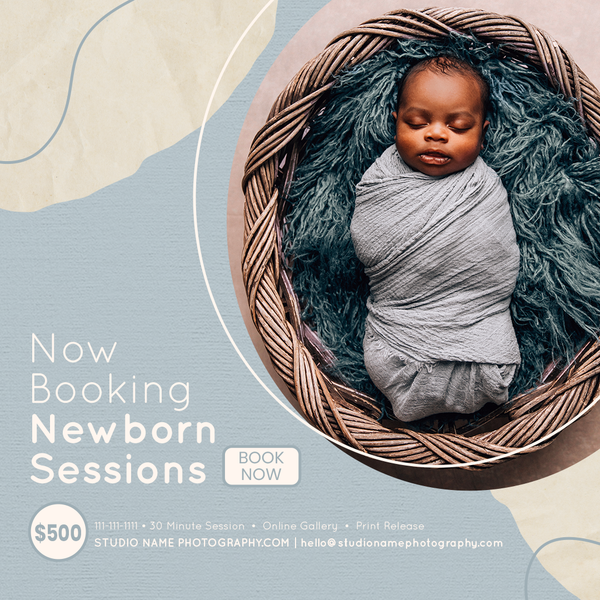 Newborn Photography Marketing Template Bundle  | Photoshop Templates | Facebook | Facebook & Instagram Story Templates