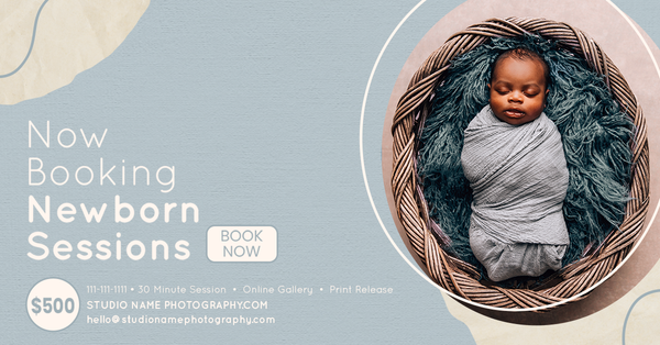 Newborn Photography Marketing Template Bundle  | Photoshop Templates | Facebook | Facebook & Instagram Story Templates
