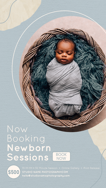 Newborn Photography Marketing Template Bundle  | Photoshop Templates | Facebook | Facebook & Instagram Story Templates