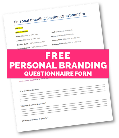 FREE Personal Branding Photography Questionnaire