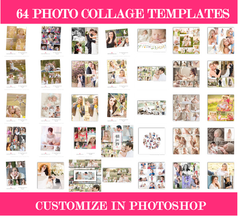 64 Collage Template Bundle for Photographers, PSD