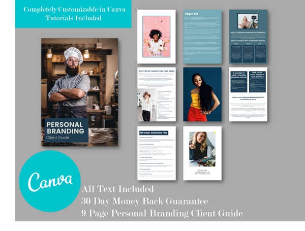 Version 3: Personal Branding Photography Client Guide for CANVA | Session Prep Guide