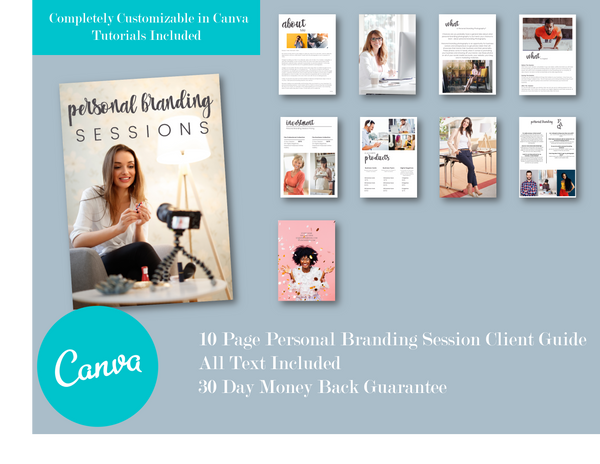 Personal Branding Photography Client Guide for CANVA | Session Planning Guide