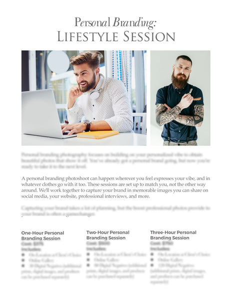 66 Prewritten Photographer Pricing Template Pages