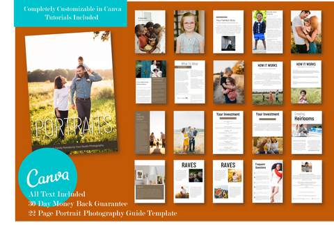 Portrait Photographer Client Welcome Guide Studio Magazine for CANVA, Family Photography Client Guide for CANVA, Magazine Template, FV 1308
