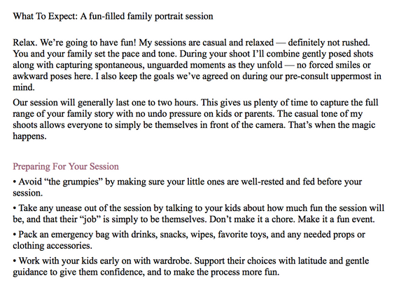 Portrait Photography Prewritten Content Bundle: Prewritten Text for your Website, Newsletter, Emails + Blog!