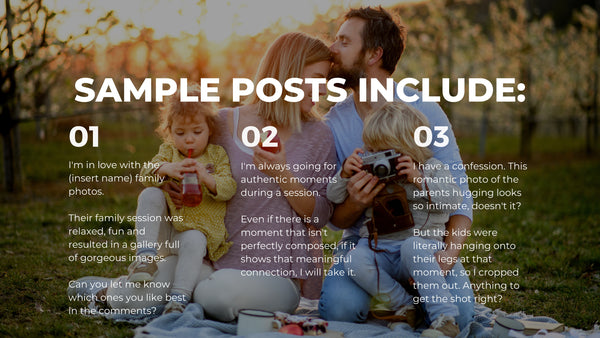 *BRAND NEW* Family Photography Monthly Social Media Content *Copy-Paste-Post* - 365 Posts Already done for you!