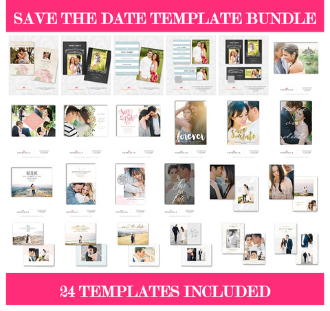 24 Save the Date Template Bundle for Photographers, PSD