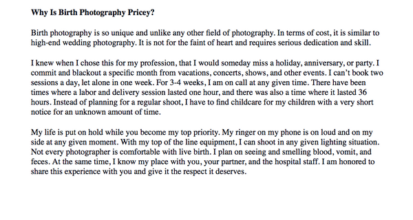 Prewritten Photography Content, Text For Your Photography Website, About Me Sections, Blogs, Emails + More!