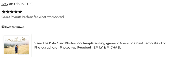 Save The Date Card Photoshop Template - Engagement Announcement Template - For Photographers - Photoshop Required - EMILY & MICHAEL - 1689