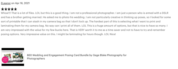 860 Wedding and Engagement Posing Card Bundle by Gage Blake Photography