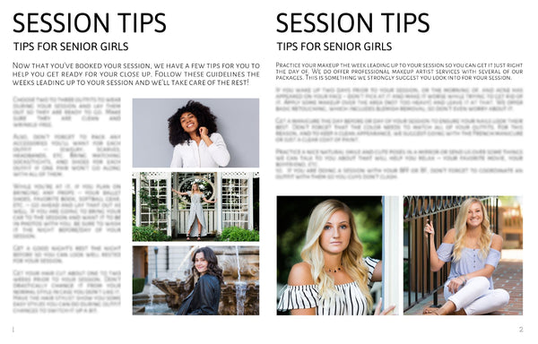 Senior Photography Session Prep Guide, Senior Client Guide