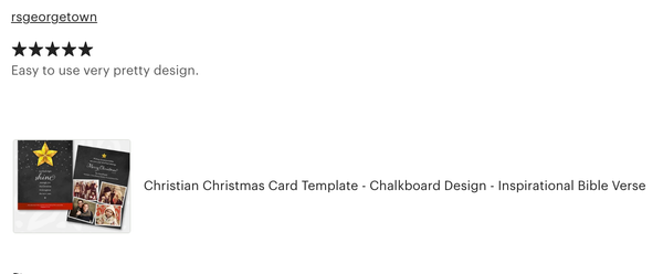 Christian Christmas Card Template - Chalkboard Design - Inspirational Bible Verse - 1031