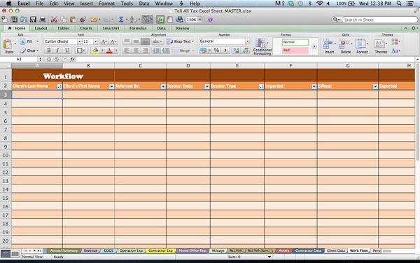 Tax Spreadsheets for Photographers